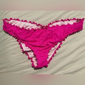 Shade & Shore Hot Pink Ruffle Bikini Bottom